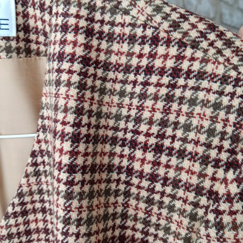 Wool Houndstooth Blazer with Pockets - Picture 5 of 12